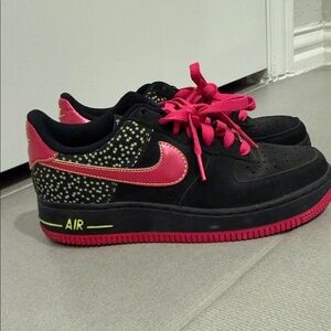 Nike Kids Black and Pink Air Sneakers